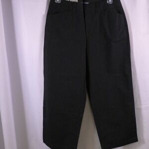 Dockers Stretch Cropped Pants Women Size 6 Black Mid Waist 30x23